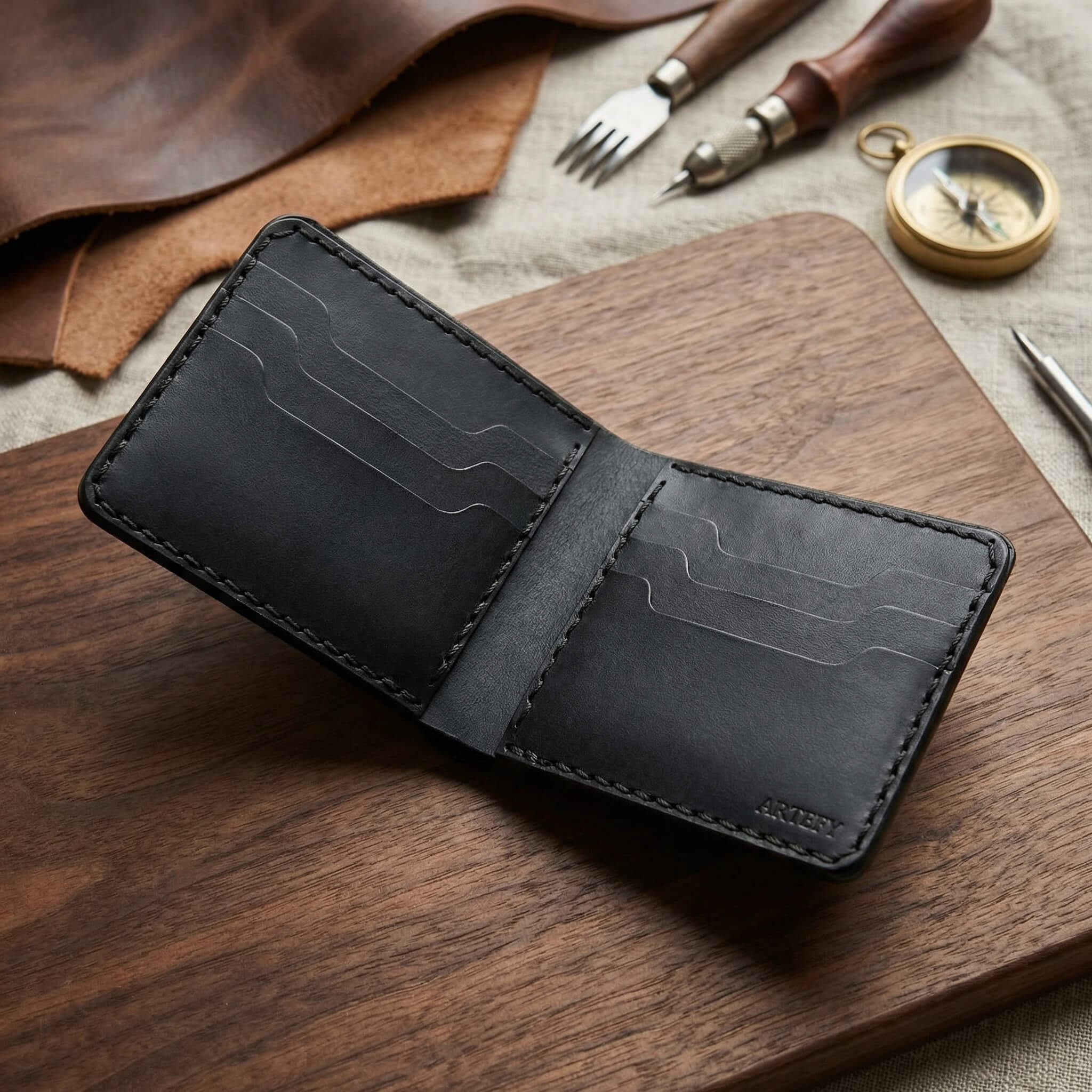 bi-fold-wallet-men-vegetable-tanned-full-grain-leather-classic-black